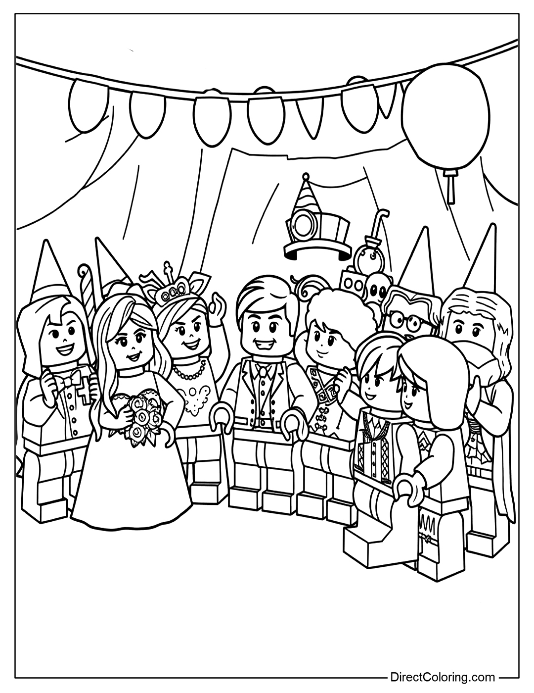 LEGO Party Coloring Page